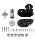 Durable Aluminum Transmission Kit for 1/30 Scale Axial SCX30 Upgrade with Precision Parts, Easy Install, assembly components displayed