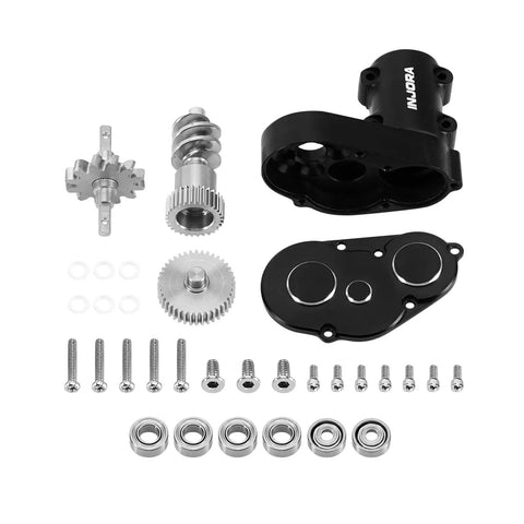 Durable Aluminum Transmission Kit for 1/30 Scale Axial SCX30 Upgrade with Precision Parts, Easy Install, assembly components displayed