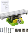 Precision Milling Machine Worktable With Multifunction Drill Vise Fixture for Hobbyist Shops, accessories shown