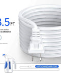 White coiled cord of Powerful 700W Portable Handheld Clothes Steamer With 240ml Tank And Brush, Quick Wrinkle Remover, 8.5 ft