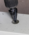 Step Drill Bit With Aluminum Titanium Nitride Coating For Long Lasting Durability, drilling through metal surface, clean cut hole.