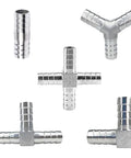 304 Stainless Steel Hose Tail Connectors 6mm-12mm T Type And Y Type Pipe Fitting Tail L Elbow 40mm Go-To Heavy-Duty Leak-Free Easy Install For Garden Auto And Industrial Hoses, T and Y fittings