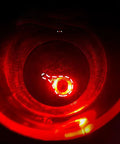 Ten Pack Small Fisheye Mini Underwater Lure Light For Night Fishing, Waterproof LED Button Fish Gathering Light, glowing red in water