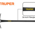 2.5 Pound Forged Steel Pick Mattock With 36 Inch Fiberglass Handle And Rubber Grip For Heavy Duty Digging And Clearing Hard Soil High Visibility Orange Handle For Quick Durable Ground Work, featuring close-up of fiberglass handle
