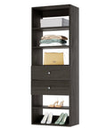 Grey Modular Closet Shelf Tower With 2 Smooth Drawers And Versatile Shelves delivers a killer storage experience, 31.5in wide, heavy duty.
