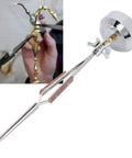 Top Tier Fabater Third Hand Stand With Tweezer Lock Features straight and curved tips plus 360 rotation spring rebound craft tool in use.