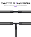 Two types of connections in Six Piece 5 Foot Silicone Vacuum Hose Kit With 64 Connectors for cars and boats piping system.