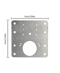 Four Pack Heavy Duty Stainless Steel Hinge Repair Plates With Matching Screws Fix Wobbly Cabinet Doors For Wood Furniture Shelves Quick Install No Sweat Built Tough Real Deal Quality, 9cm metal plate with mounting holes.