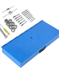 Must Have Metric Thread Cutting Die Tap And Die Set Crafted From Tough Alloy Steel To Restore Or Create Perfect Threads On Steel And Stainless With Adjustable Wrench For Your Metalworking Vehicle Machinery Repair Needs. 21 taps, 7 dies in blue case