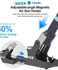 Adjustable-angle magnetic air gun holder for Beefy 1000W Hot Air Desoldering Station with quick nozzle release.