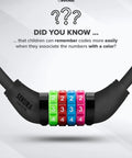 Colorful Kids Bike Lock Cable With 5 Digit Resettable Code No Key Needed for Bikes Scooters and Strollers