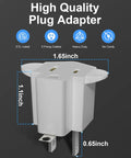 Hella Durable 3 Prong To 2 Prong Outlet Adapter And Fireproof Polarized Splitter Converter Built Tough For Heavy Duty Wall Plug Tasks At Home provides a compact design, measuring 1.65in x 1.1in x 0.65in.