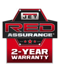 JET RED ASSURANCE logo featuring 2-YEAR WARRANTY for Heavy Duty Industrial Milling Machine With X And Y Axis Power Feed.