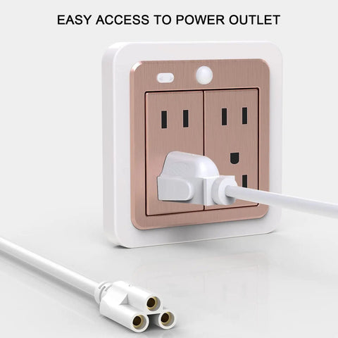2ft LED Tube Light Power Cord With 3 Prong US Plug For T8 And T5 Integrated Fixtures, easy access to power outlet shown