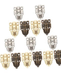 Retro Style Metal Box Hasp Latch Set 15 Piece Duckbill Draw Latch Kit multiple colors displayed