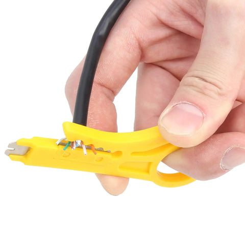 Cable Repair Tool Kit With Wire Strippers And Tester Portable Pro Grade Wiring Set For Electrical Projects All In One Heavy Duty Hand Tools Industrial Supply Kit For DIYs And Pros yellow wire stripper