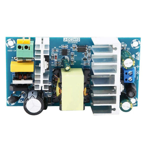 24V DC Power Supply Module 100W 6A Universal Input AC DC Converter 85 to 265V For Industrial Equipment and Control Systems Compact Board With Overload Protection and Short Circuit Safety, blue PCB with heatsink