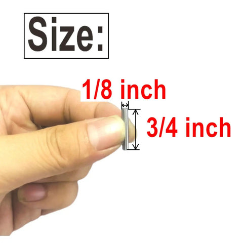 Knockout Quality Heavy Hitter 30 Pack 1/8 X 3/4 Inch Alloy Steel Dowel Pins held in hand, showcasing size and dimensions.