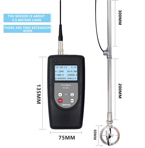 Open Channel Water Velocity Meter For Precise Flow Readings In Hydrological Stations And Farms, digital display, sensor, rods