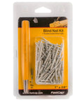 Heavy Duty Blind Nail Kit Packed With Eighty Invisible Fasteners Built For Slick Trim Work And Tight Woodworking Joints That Deliver A Flawless Clean Finish On Every Weekend Warrior Build, featuring tool and nails.
