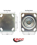 Top-plate caster set: 4 high-temp phenolic plates with 6-in wheels; 2 swivel w/brakes, 2 rigid (SCC)