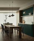 Modern kitchen with Emerald Dark Skin Peel And Stick Wallpaper Self Adhesive Wall Covering for Renters on accent wall.