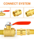 12 Piece Brass Pipe Fitting Set With Hex Nipple And Hex Coupler One Quarter Inch NPT Male To One Quarter Inch NPT Female Threads