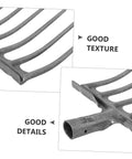 Close-up of High-Performance Steel Soil Loosening Fork With Four-Tooth Design, showing texture and handle mount details.