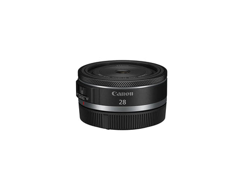 RF 28mm F2.8 STM Pancake Lens For Full-Frame Cameras wide-angle RF mount prime product shot on white background