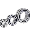 Heavy Duty Full Needle Roller Bearing With Inner Ring Pre Lubricated For Hydraulic Cylinders 40X68X28mm, showcasing three sizes.