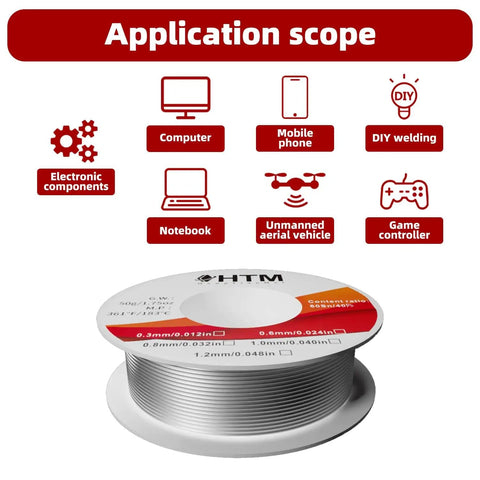 60-40 Rosin Core Solder Wire For Electronics Low Temperature Tin Lead Sn60Pb40 1.2mm Diameter 50g Spool with application scope