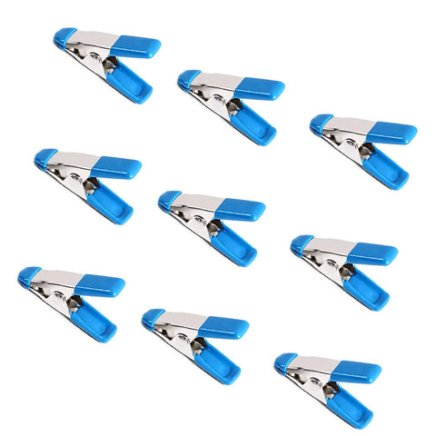 Set of 10 spring clamps with blue PVC tips, nickel plated, 2 Inch Heavy Duty Spring Clamps Set 30 Pack For Woodworking Crafts Photography Backdrops Muslin Studio Clips Nickel Plated Steel With Non Marking PVC Coated Tips Pro Grade For Pros And DIYers