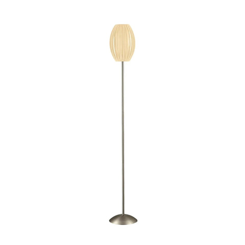Egg Floor Lamp In Satin Steel Finish, Tall 69.5 Inch Modern Floor Lamp With 5 Inch Egg Shade Top And 5 Inch Bottom, Ideal Decor