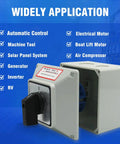 40 Amp Changeover Switch With Exterior Box, 4 Positions And 3 Poles, Latching Cam Switch, IP65 Rated, industrial use applications