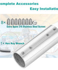 316 Stainless Steel Handrail Straight Pipe Fitting Connector 1 Inch EMT 2-Way Tube Connector with screws and wrench