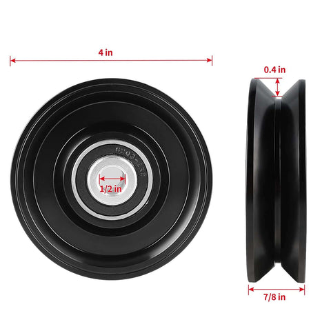 V Groove Wheel Caster For Inverted V Track With Double Bearings, Rolling Gate Caster For Gate Alignment, 2200 Lbs Load Capacity