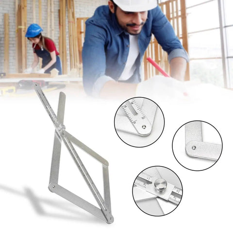 Killer Corner Angle Finder Miter Saw Protractor Heavy Duty Aluminum Bevel Gauge Precision Woodworking Ruler in use.