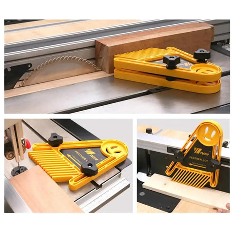 Feather Loc Board Set For Woodworking Table Saws And Engraving Machines, Double Featherboard Push Block For Workbenches in use