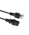 Straight Up UL Certified 6Ft AC Power Cord That Fits The Bill For Portable Power Stations, Desktops, Monitors, Printers, And Scanners With Plug And Play Convenience showing black 6ft cable with plug and socket ends.