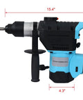 High Impact Rotary Hammer 1100 Watt Sds Plus Hammer Drill with anti-vibration grip, shown from the side, ideal for concrete projects.