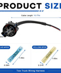 Bulletproof USCAR Seven Pin Trailer Wiring Harness With Multi Tow Connector For Rvs And Pickup Trucks showing cable length and connector sizes.