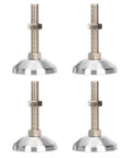 4 Pack Heavy Duty M16 Leveling Feet For Workbenches And Machinery, Carbon Steel Adjustable Screw Leg Levelers With 3.1 Inch Base And Matching Nuts, Perfect For Leveling Tables, Cabinets, And Equipment On Uneven Floors, shown in four-pack