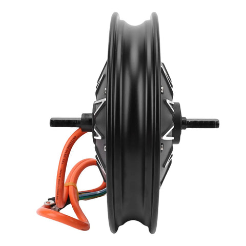 14 Inch Aluminum Alloy Hub Motor For Electric Scooter Upgrade 2000W To 5000W, black design with wires, side view.