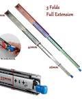 Heavy Duty Full Extension Ball Bearing Drawer Slides With Lock 52 Inch Steel Cabinet Runners Pair, showing lock and measurements.