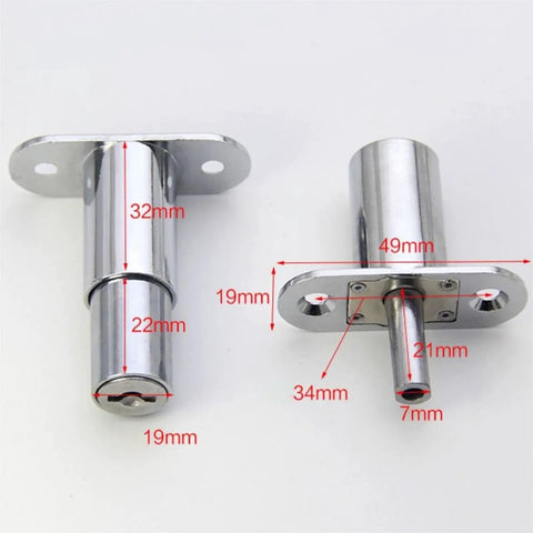 Keyed Cam Cylinder Door Lock for Cabinets and Wardrobes, 23/32mm Tongue Bolt Latch with size measurements, hardware visible.
