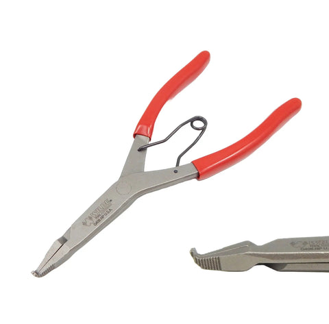 Lock Ring Pliers Set 9 Inch 3 Piece With Straight Right Angle And Thin Bent Curved Tips Made in USA Red Grips Smooth Spring Action