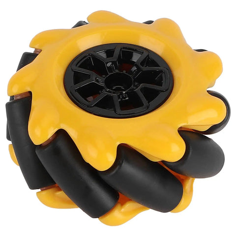 Omni Directional Mecanum Wheel Set For TT Geared Motor Robotic Car, DIY Toy Parts With Rubber Coating, 48mm Diameter, side view