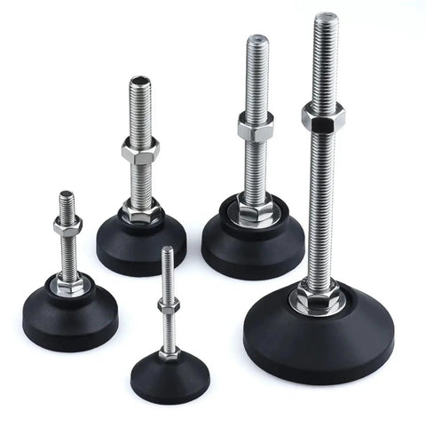 Adjustable Foot Pad Mounting Kit for 2020 3030 4040 Aluminum Profiles Caster Wheel Connector and Fixed Corner Bracket Set, various sizes shown.