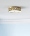 12 Inch Birds Nest LED Flush Mount Light 16W Dimmable 3000K-5000K Warm To Cool White CRI Over 90 Antique Brass Gold Finish Modern Round