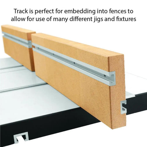 24 Inch Aluminum Mini T Track For Jigs And Fixtures Pretty Dang Tough Shop Essential with embedded fence for jigs.